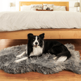 Load image into Gallery viewer, PupRug™ Faux Fur Orthopedic Dog Bed - Curve Charcoal Grey
