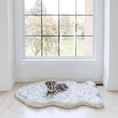 Load image into Gallery viewer, PupRug™ Faux Fur Orthopedic Dog Bed - Curve White with Brown Accents
