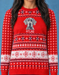 Load image into Gallery viewer, Custom Pet Knitted Holiday Sweater - Candy Cane Red
