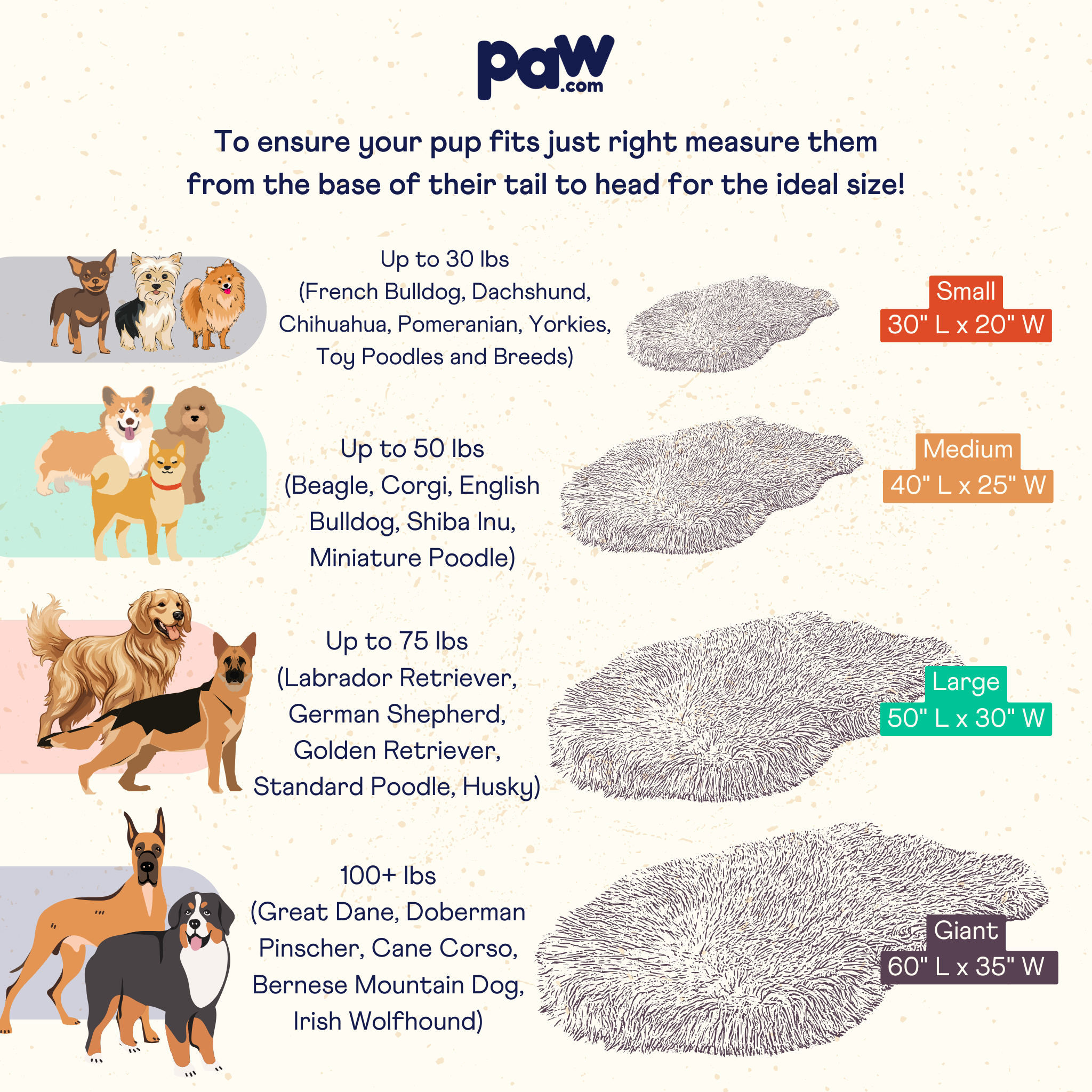 PupRug™ Faux Fur Orthopedic Dog Bed - Curve Sable Tan