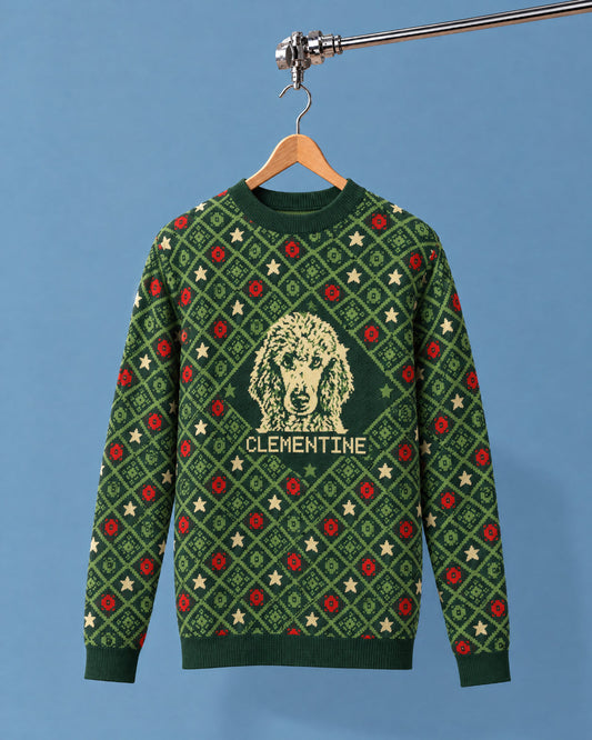 Custom Pet Knitted Holiday Sweater - Evergreen Classic