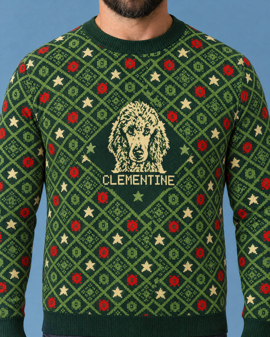 Custom Pet Knitted Holiday Sweater - Evergreen Classic