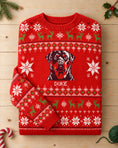 Load image into Gallery viewer, Custom Pet Knitted Holiday Sweater - Fireside Red
