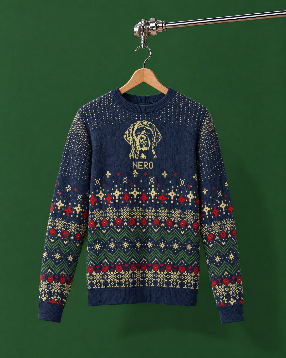 Custom Pet Holiday Sweater - Frosty Morning Blue