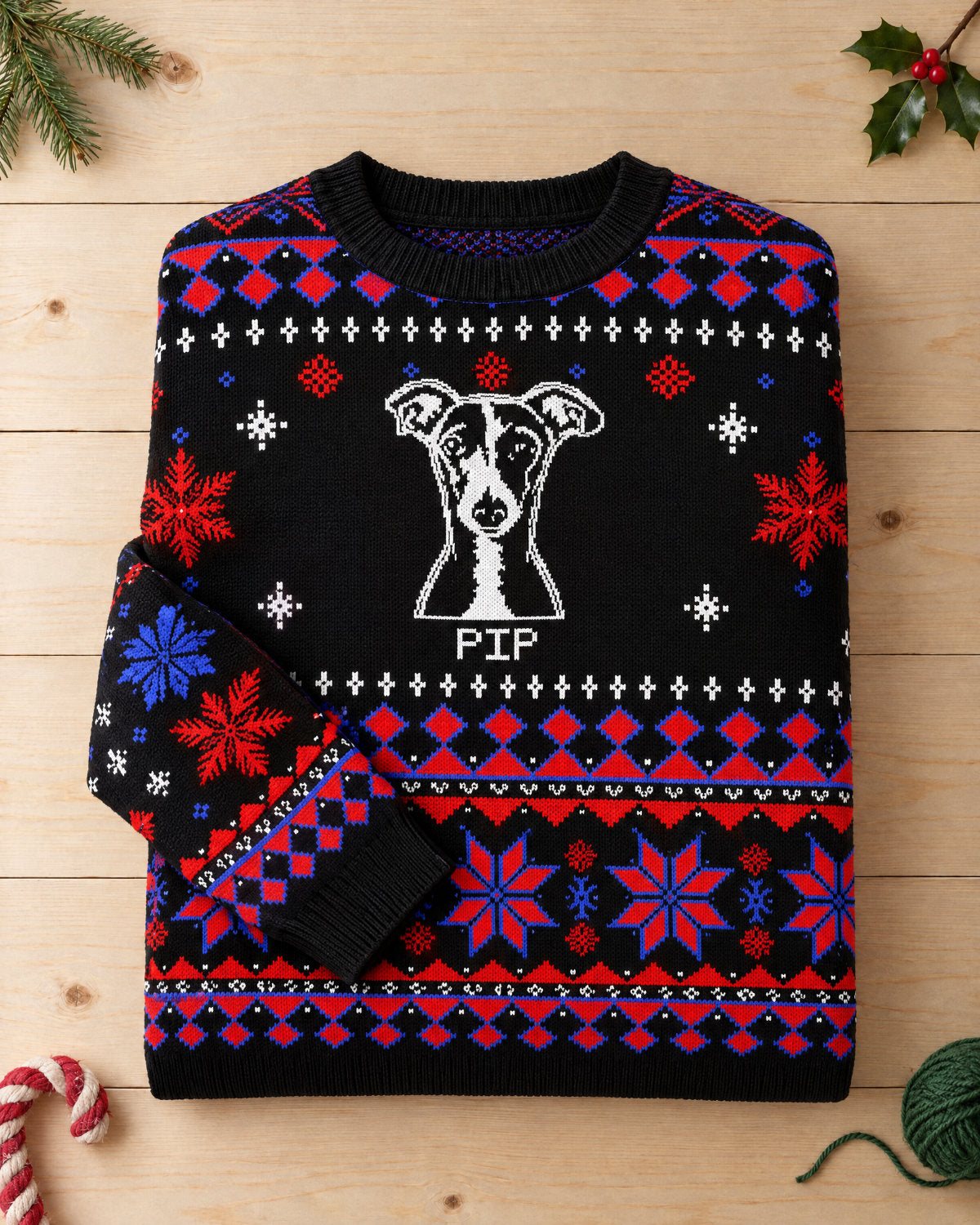 Custom Pet Knitted Holiday Sweater - Night Before Christmas