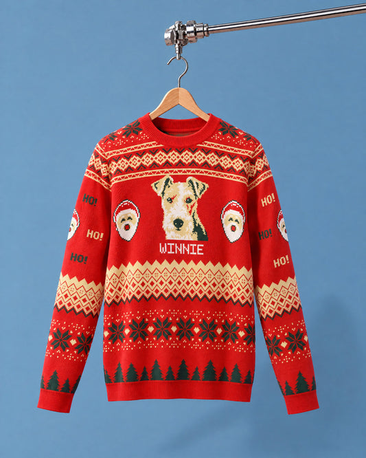 Custom Pet Knitted Holiday Sweater - Santa's Workshop