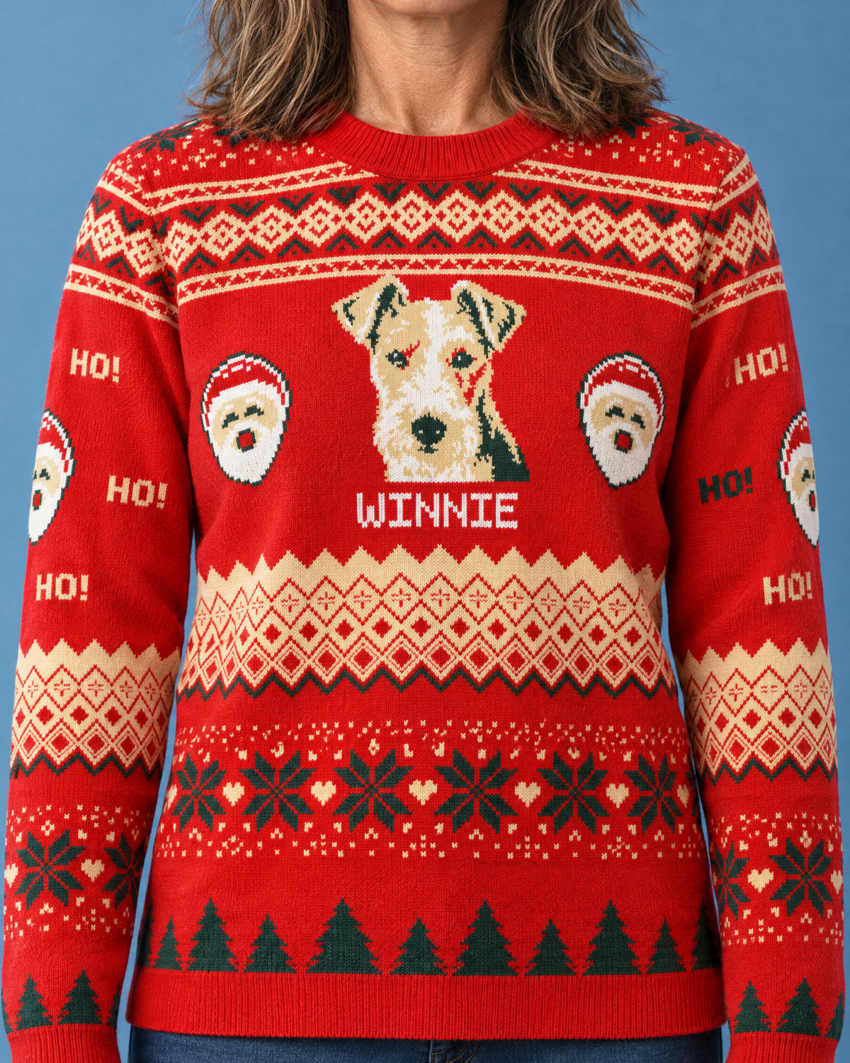 Custom Pet Knitted Holiday Sweater - Santa's Workshop