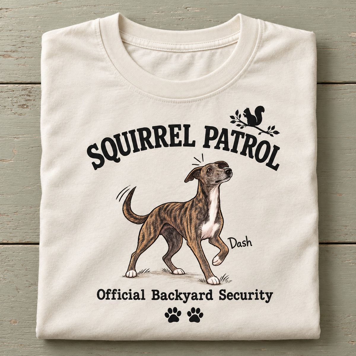 Squirrel Patrol – Funny Custom Pet T-Shirt from Your Pet's Photo