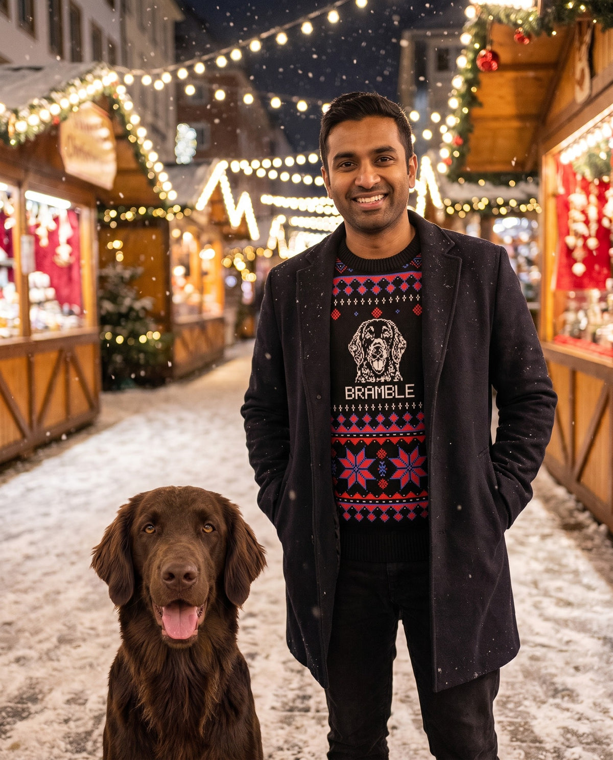Custom Pet Knitted Holiday Sweater - Night Before Christmas | Alpha Paw
