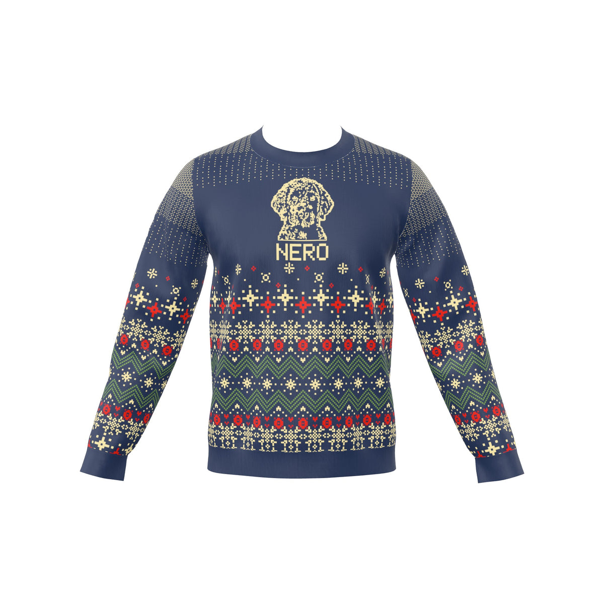 Custom Pet Holiday Sweater - Frosty Morning Blue | Alpha Paw
