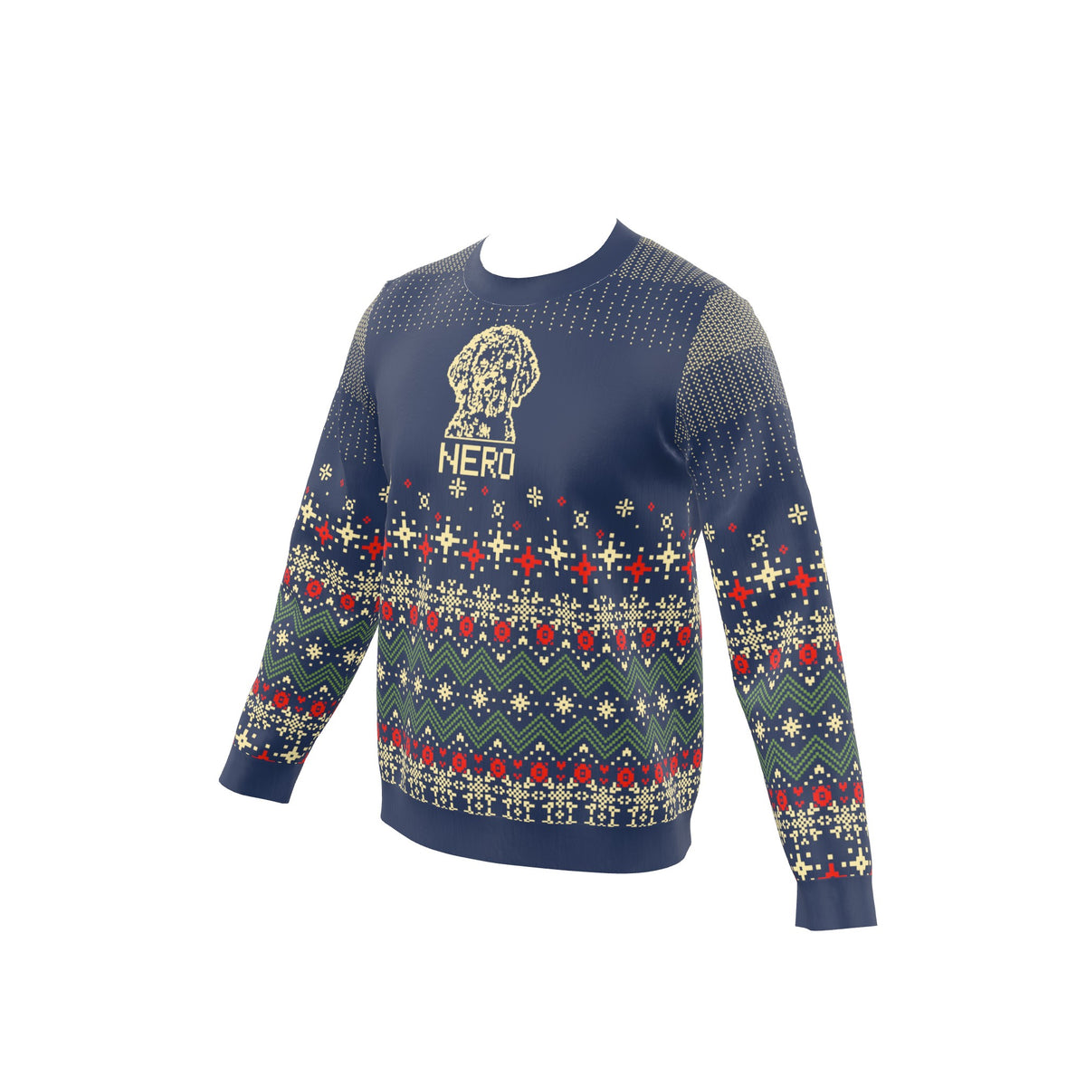 Custom Pet Holiday Sweater - Frosty Morning Blue | Alpha Paw