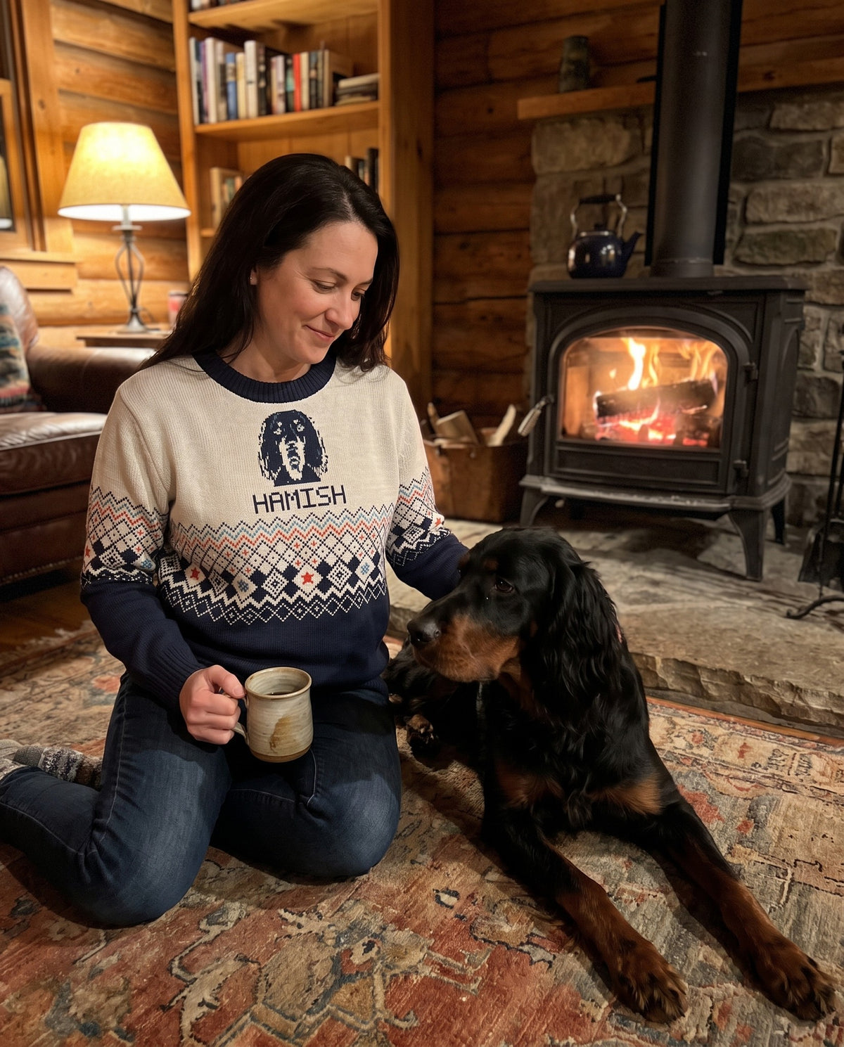 Custom Pet Knitted Holiday Sweater - Arctic Dream Blue | Alpha Paw