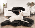 Load image into Gallery viewer, PupRug™ Faux Fur Orthopedic Dog Bed - Curve Midnight Black
