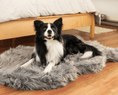 Load image into Gallery viewer, PupRug™ Faux Fur Orthopedic Dog Bed - Curve Charcoal Grey
