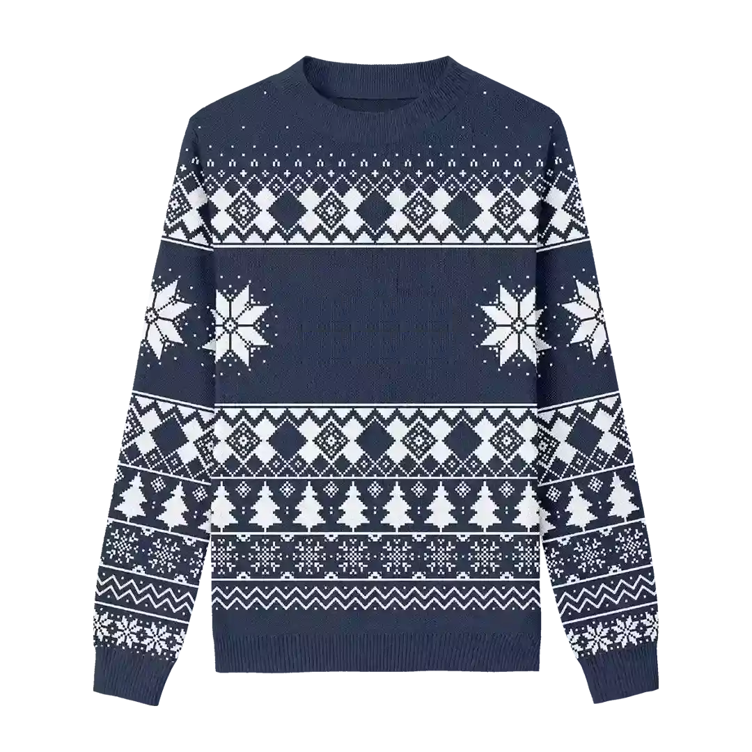 Custom Pet Knitted Holiday Sweater - Winter Sky Blue