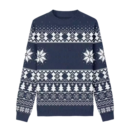 Custom Pet Knitted Holiday Sweater - Winter Sky Blue