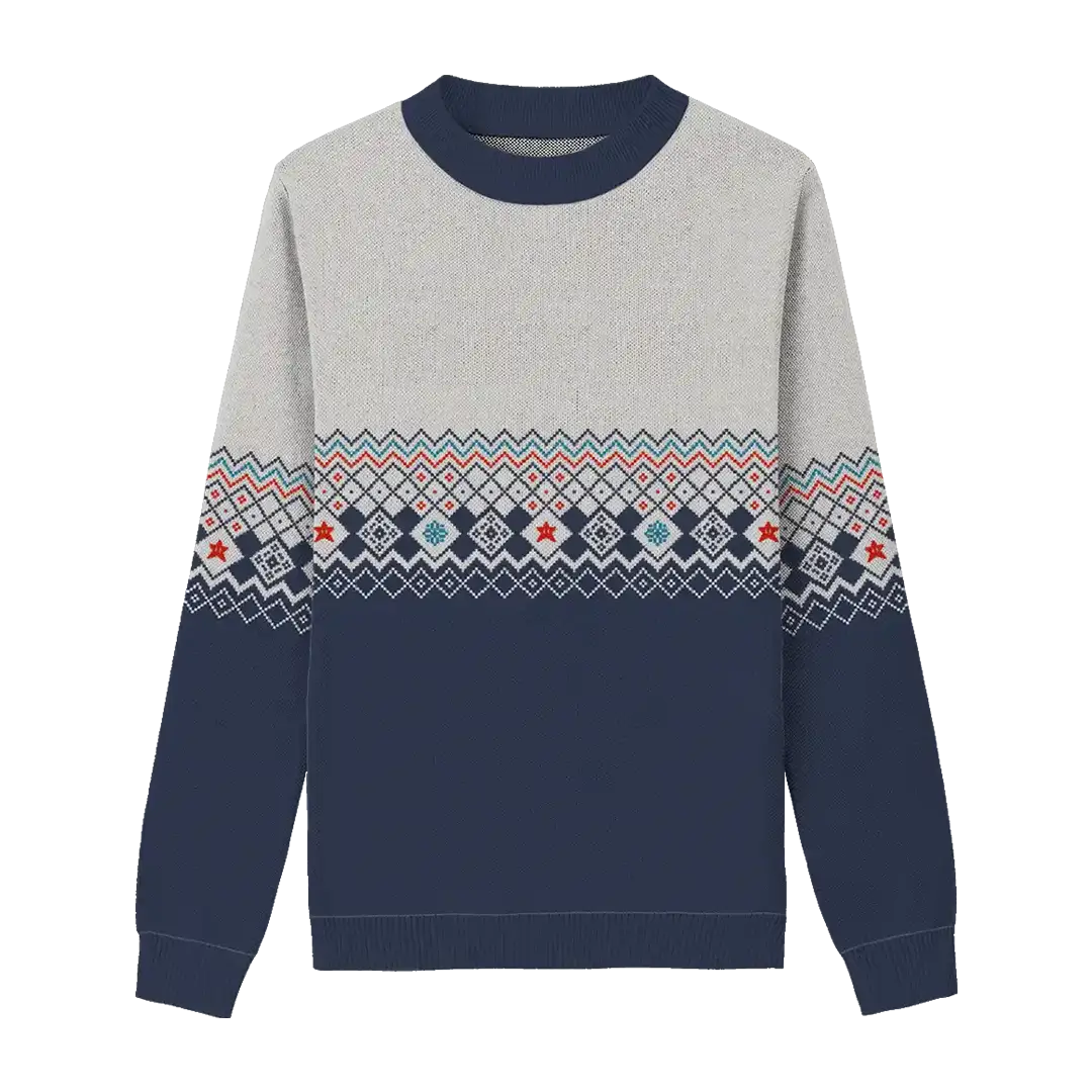 Custom Pet Knitted Holiday Sweater - Arctic Dream Blue