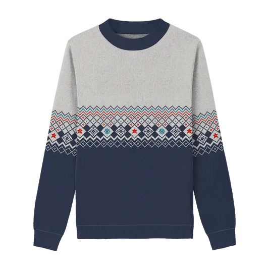 Custom Pet Knitted Holiday Sweater - Arctic Dream Blue