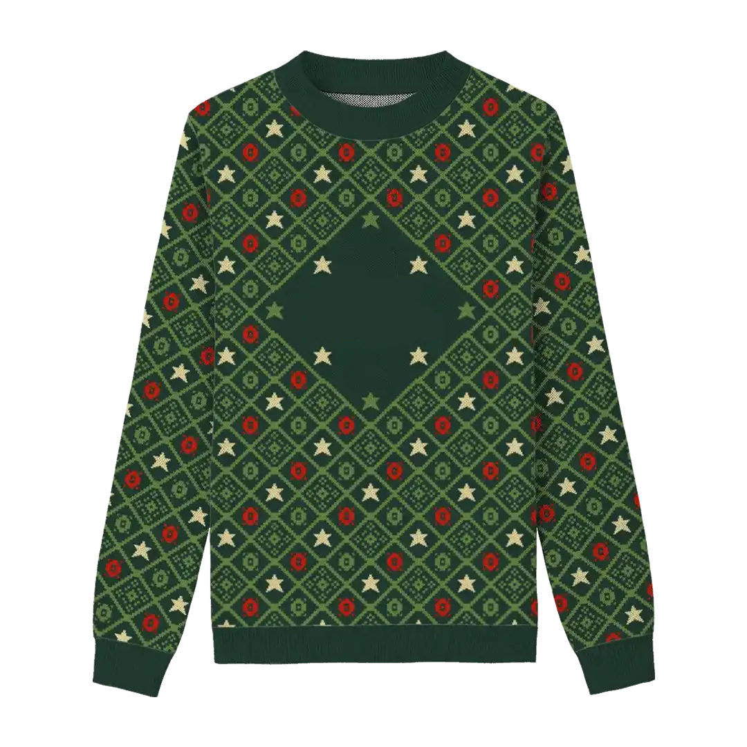 Custom Pet Knitted Holiday Sweater - Evergreen Classic