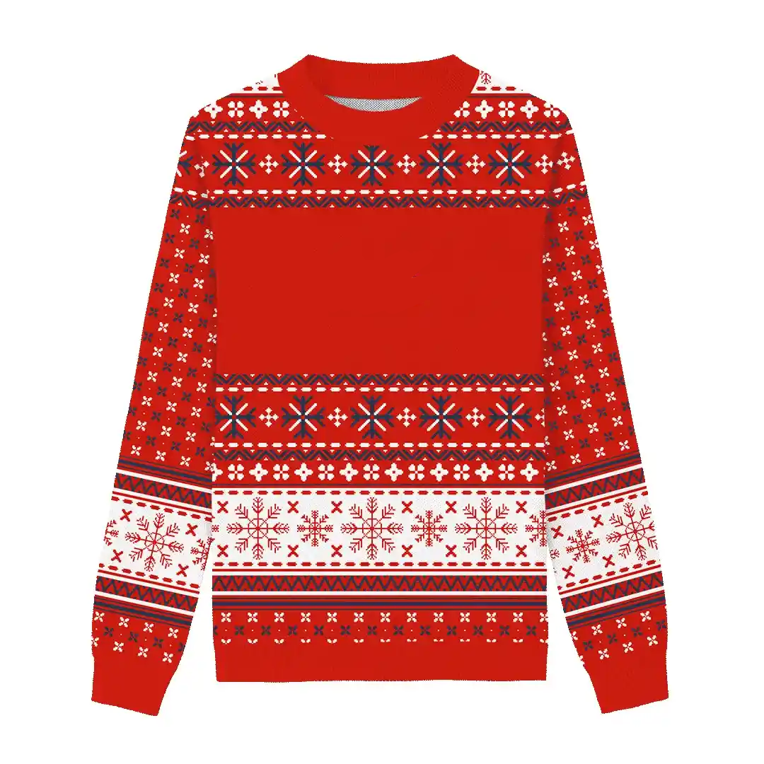 Custom Pet Knitted Holiday Sweater - Candy Cane Red