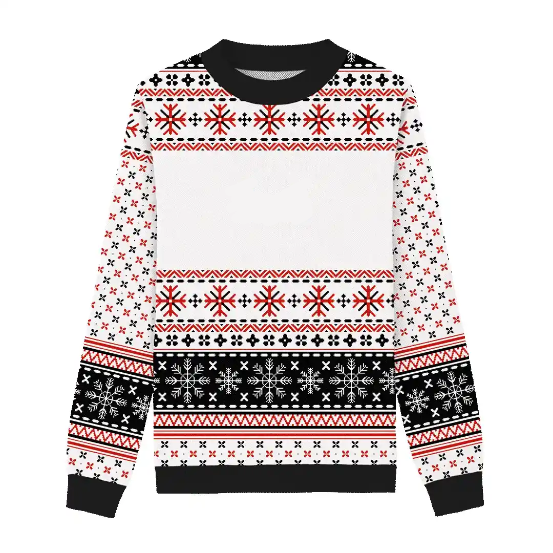 Custom Pet Knitted Holiday Sweater - Snow Day White