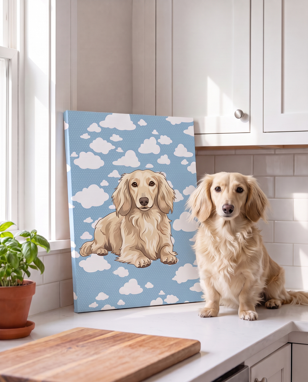 Dachshund on a personalized wrapped canvas print