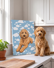 Goldendoodle on a personalized wrapped canvas print