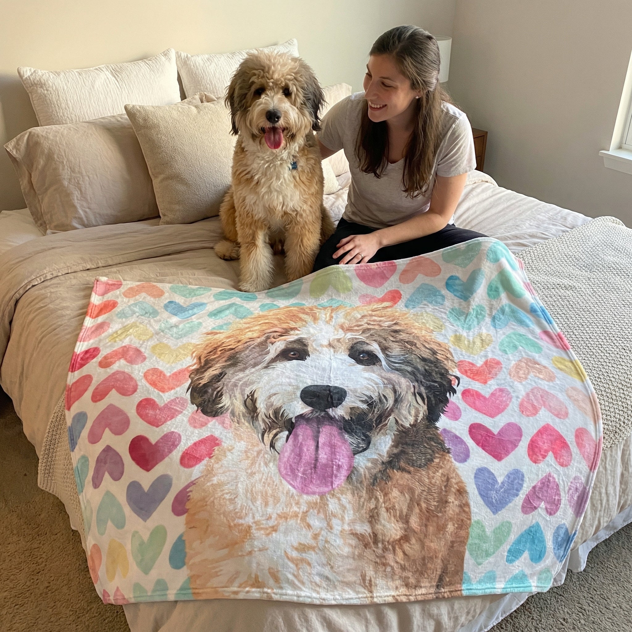 Personalized Pet Photo Blanket - Create Your Own Custom Fleece Design with Live Preview & Editor