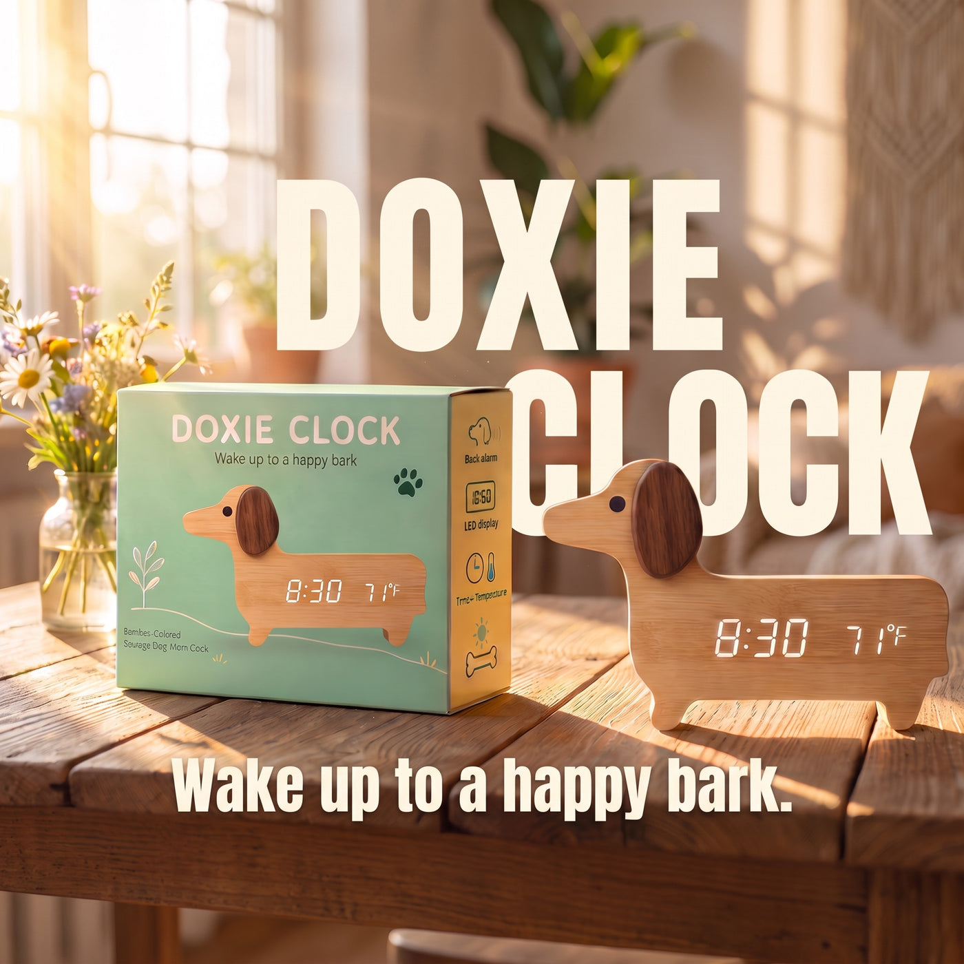 Doxie Clock - World's Cutest Dachshund Bark Alarm Clock