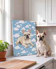 Cream French bulldog on a personalized wrapped canvas print