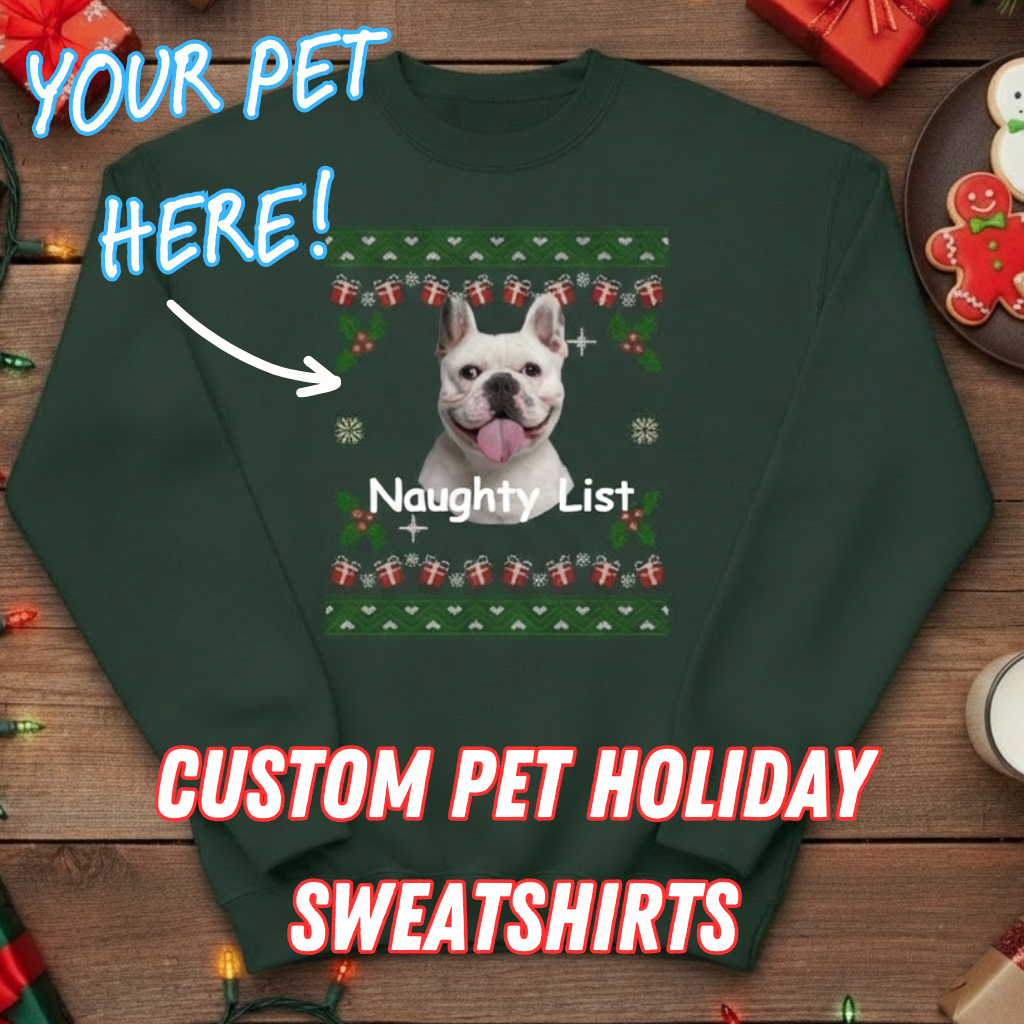 Custom Pet Holiday Sweatshirt - Gift Wrapped