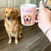 Golden retriever on a personalized pet coffee mug