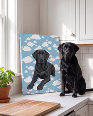 Black Labrador on a personalized wrapped canvas print