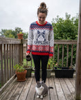 Load image into Gallery viewer, Custom Pet Knitted Holiday Sweater - Polar Express | Alpha Paw
