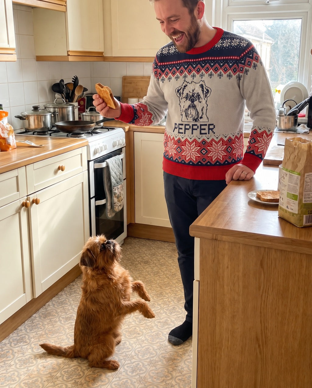 Custom Pet Knitted Holiday Sweater - Polar Express | Alpha Paw