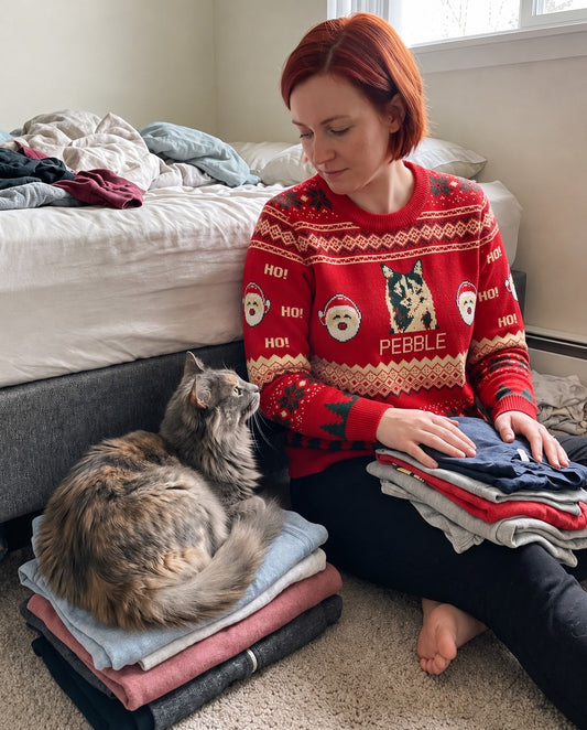 Custom Pet Knitted Holiday Sweater - Santa's Workshop | Alpha Paw