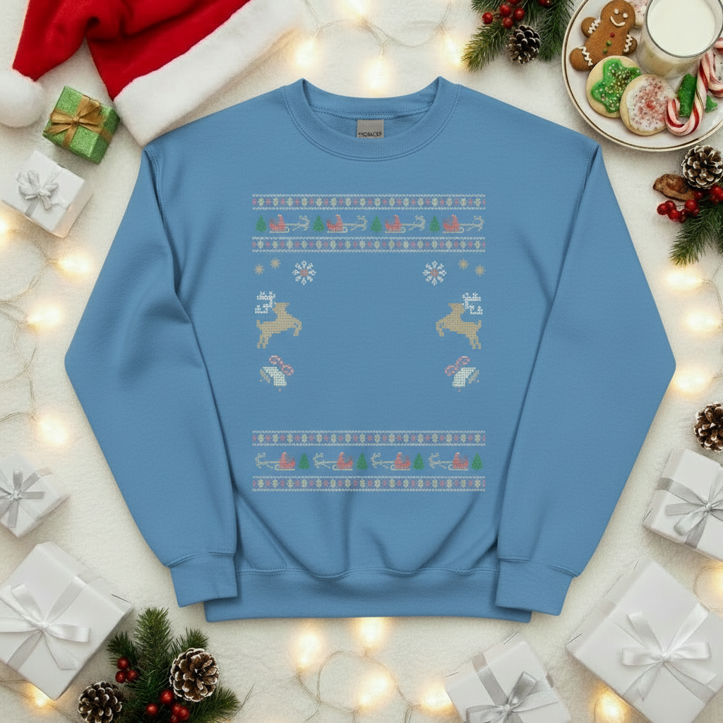 Custom Pet Holiday Sweatshirt - Reindeer Rock