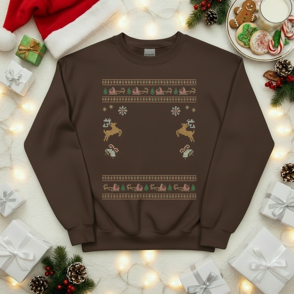 Custom Pet Holiday Sweatshirt - Reindeer Rock
