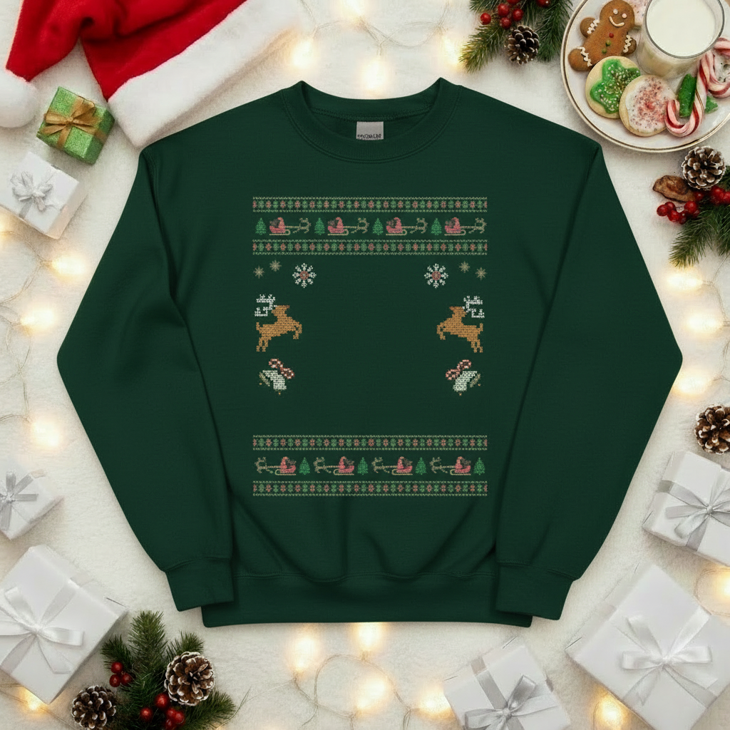 Custom Pet Holiday Sweatshirt - Reindeer Rock