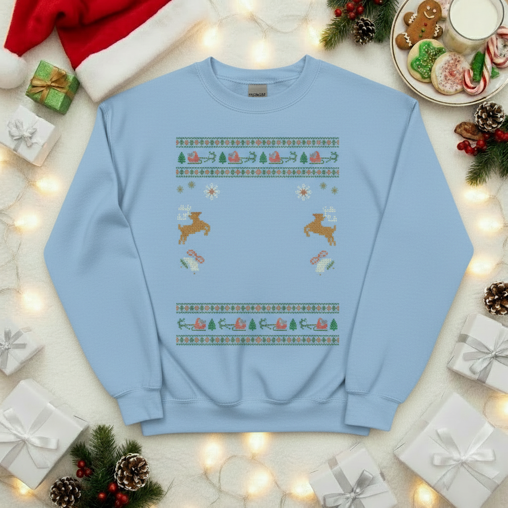 Custom Pet Holiday Sweatshirt - Reindeer Rock