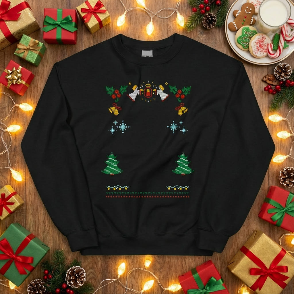 Custom Pet Holiday Sweatshirt - Snow Angels