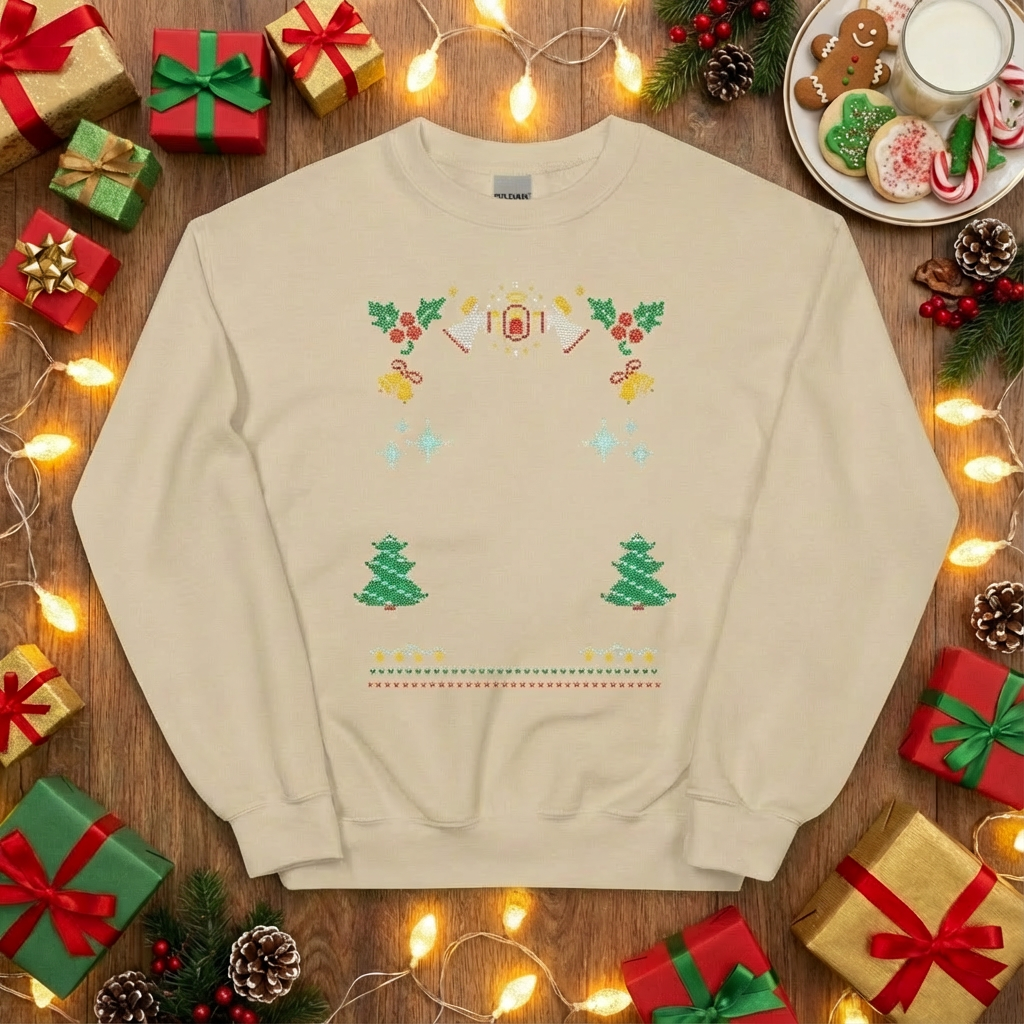 Custom Pet Holiday Sweatshirt - Snow Angels
