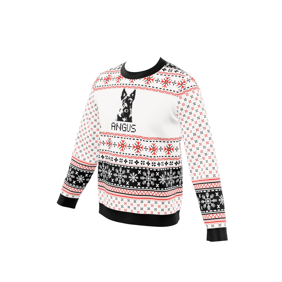 Custom Pet Knitted Holiday Sweater - Snow Day White | Alpha Paw