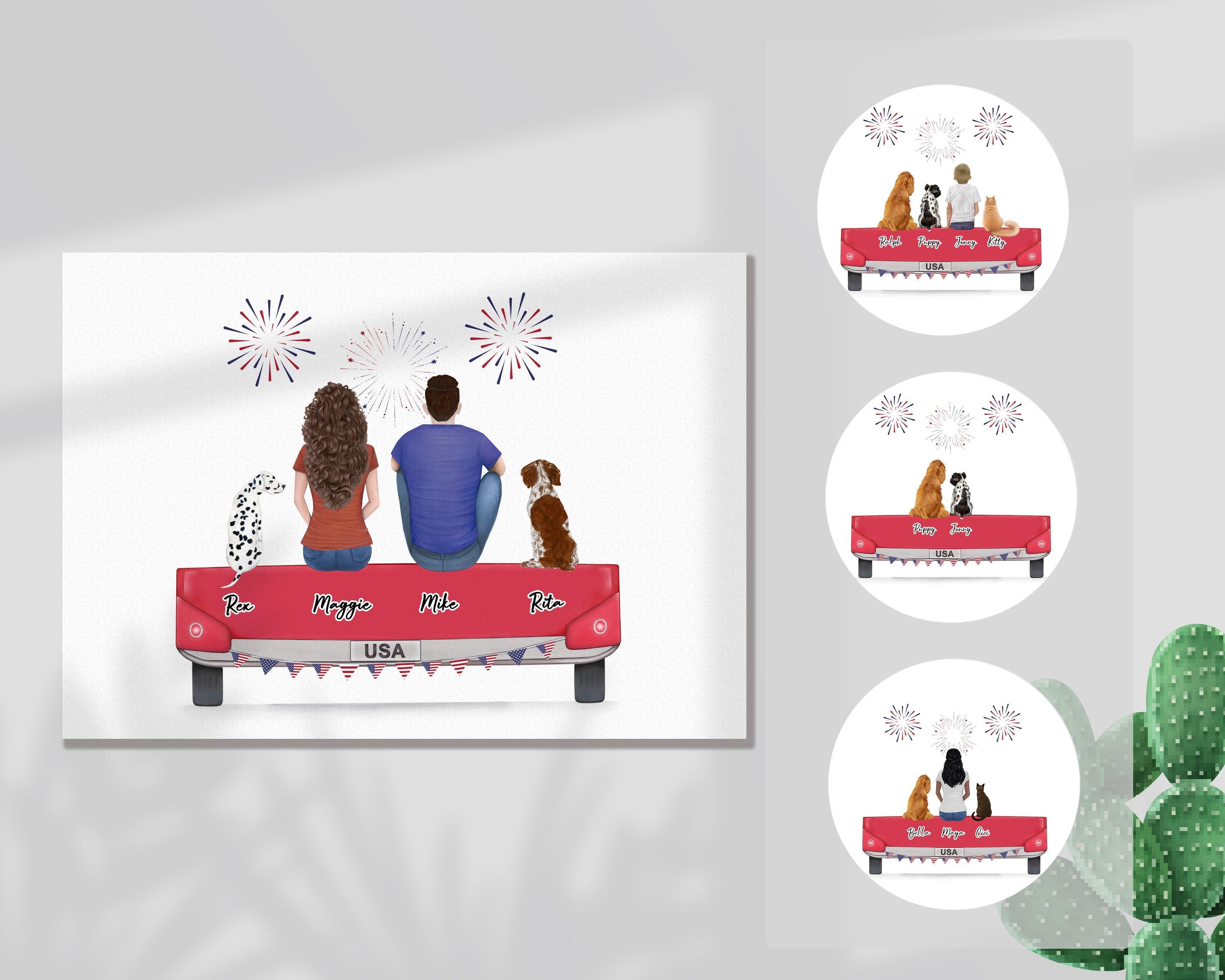 4th of July Personalized Pet & Owner Wrapped Canvas | Alpha Paw