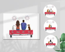 Load image into Gallery viewer, 4th of July Personalized Pet &amp; Owner Wrapped Canvas | Alpha Paw
