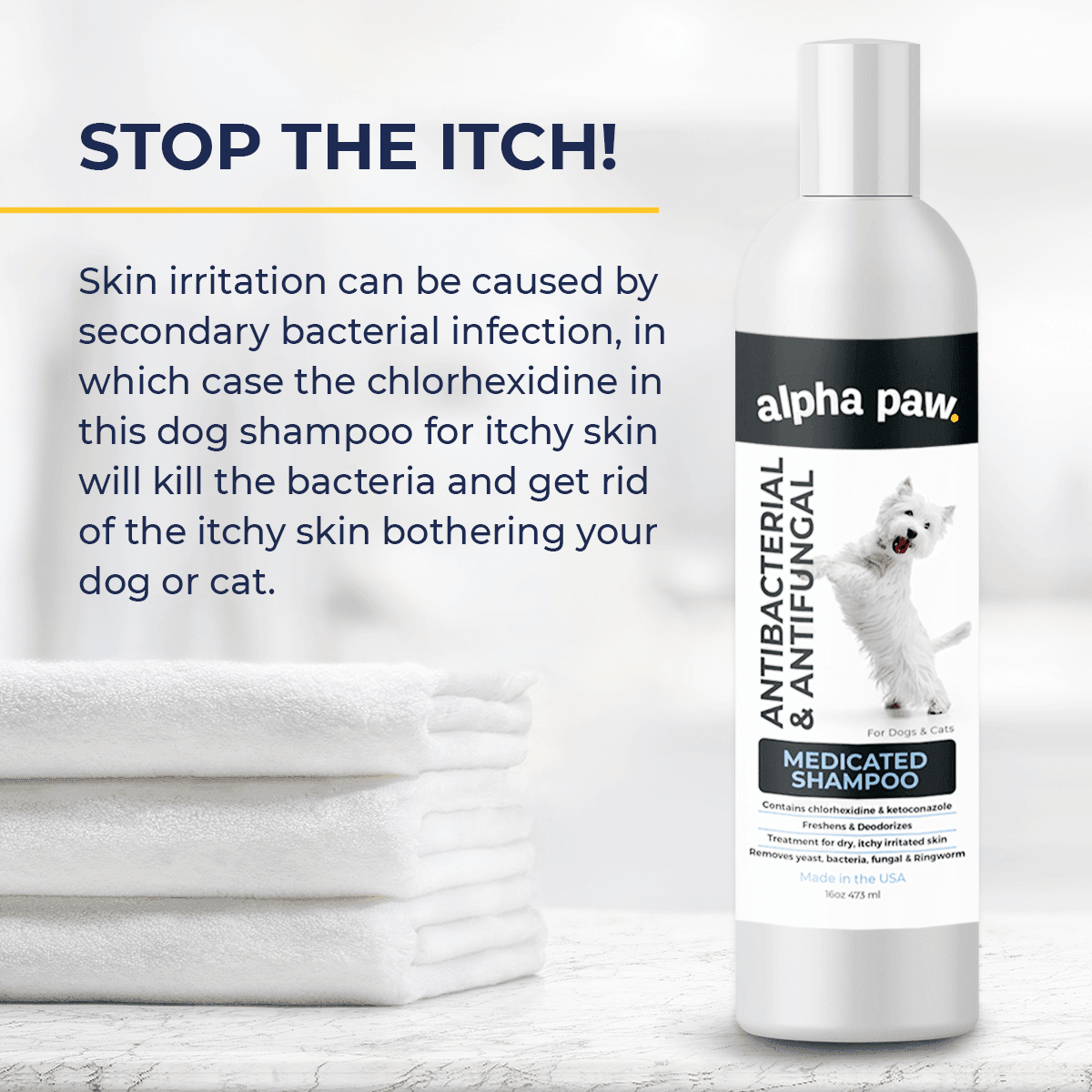 Antibacterial & Antifungal Medicated Shampoo | Alpha Paw