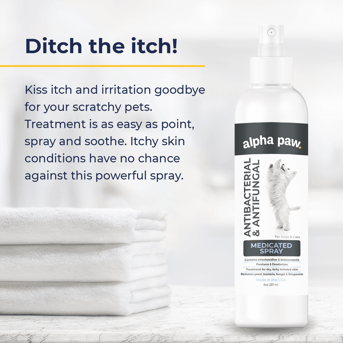 Antibacterial & Antifungal Medicated Spray | Alpha Paw