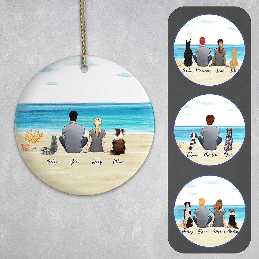 Beach Sand Circle Ornament - Pet & Owner Personalized | Alpha Paw