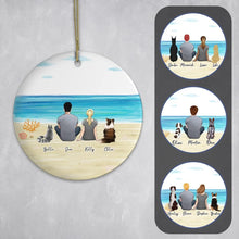 Load image into Gallery viewer, Beach Sand Circle Ornament - Pet &amp; Owner Personalized | Alpha Paw
