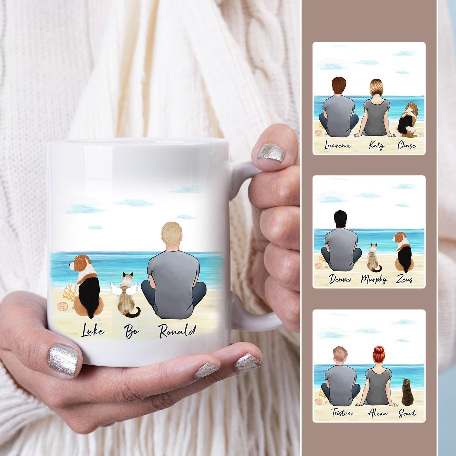 Beach Sand Custom Printed Pet & Owner Coffee Mug | Alpha Paw